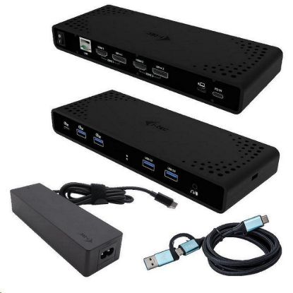 Obrázek i- tec Universal Dual 4K Display Docking Station, Power Delivery 85 W + i- tec USB- C Charger 100 W