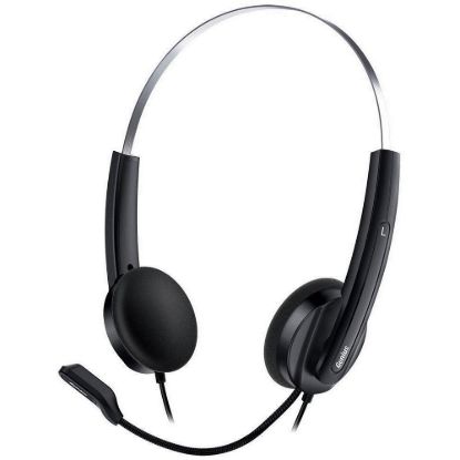 Obrázek GENIUS sluchátka HS- 220U/ USB/ černo- stříbrná