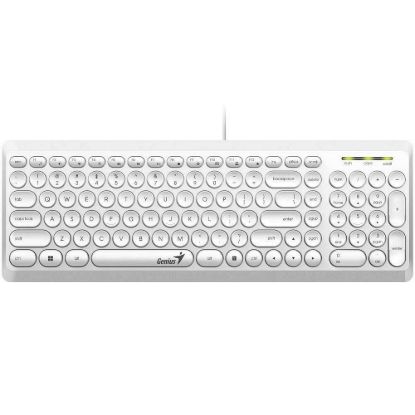 Obrázek GENIUS klávesnice Slimstar Q200 White/ Drátová/ USB/ bílá/ retro design/ CZ+SK layout