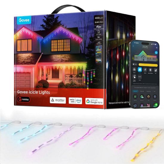 Obrázek Govee Smart LED rampouchy RGBIC 10m, bílé, Matter