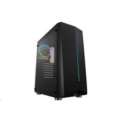 Obrázek Fortron skříň Midi Tower CMT151 Black, průhledná bočnice, 1 x A. RGB LED 120 mm ventilátor