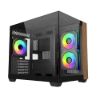 Obrázek Cooler Master case Elite 481 Wood, mATX, Průhledná bočnice, 3x 120mm ARGB Fan, Černá