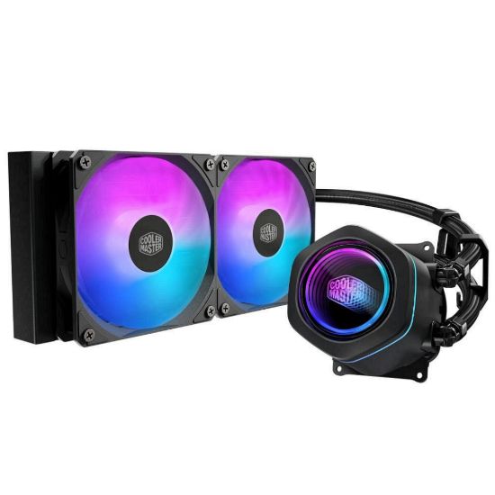 Obrázek Cooler Master vodní chladič MasterLiquid Core Nex Digital 240 Black ARGB, 2x 120mm, ARGB, LGA1851, AM5, Černá