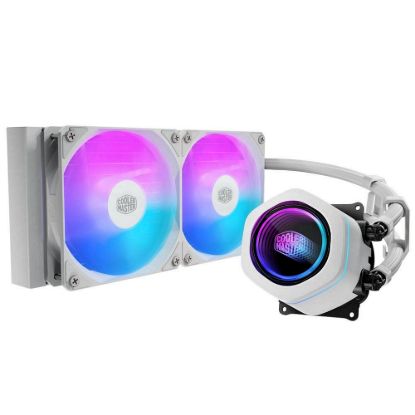 Obrázek Cooler Master vodní chladič MasterLiquid Core Nex Digital 240 White ARGB, 2x 120mm, ARGB, LGA1851, AM5, Bílá