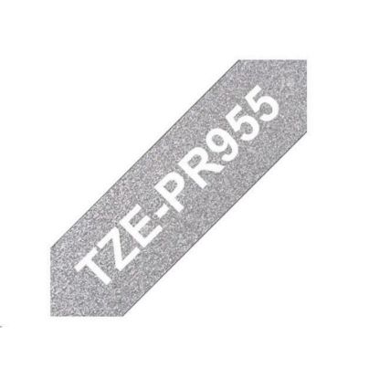 Obrázek BROTHER TZe- PR955- kazeta TZ šířky 24mm, laminovaná TZe- PR955 PREMIUM SILVER / stříbrná páska / bílé písmo