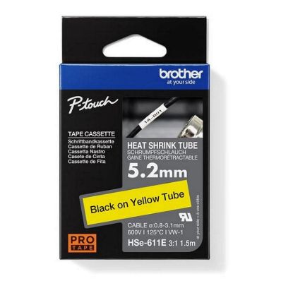 Obrázek BROTHER smršťovací bužírka - HSE- 611E žlutá pro E300VP H300 H500 E550 P700 P750 D800 P900 P950 - 5, 2mm / o…