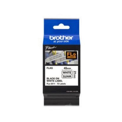 Obrázek BROTHER FLe- 2511 předřezané štítky - černá na bílé, 21 mm šířka