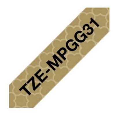 Obrázek BROTHER Originální kazeta Brother TZe- MPGG31 - černá na zlatém vzoru, šířka 12 mm