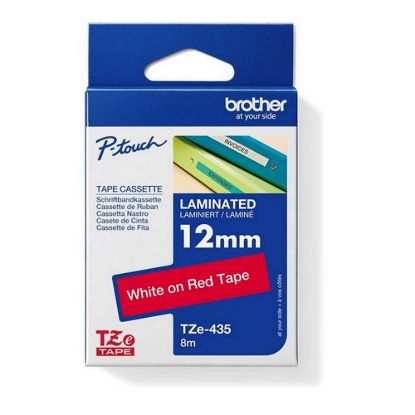 Obrázek BROTHER TZE435 - kazeta TZ šířky 12mm, laminovaná TZE- 435, červená/ bílé písmo