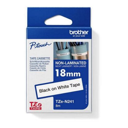 Obrázek BROTHER TZEN241 - kazeta TZ šířky 18mm, nelaminovaná TZE- N241, bílá/ černé písmo