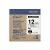 Obrázek BROTHER HGE- 131V5 Labelling Supplies, 12mm Black/ Clear (5 pcs Pack) High Grade Tape