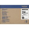 Obrázek BROTHER HGE- 151V5 Labelling Supplies, 24mm Black/ Clear (5 pcs Pack) High Grade Tape