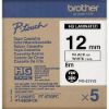 Obrázek BROTHER HGE- 231V5 Labelling Supplies, 12mm Black/ White (5 pcs Pack) High Grade Tape