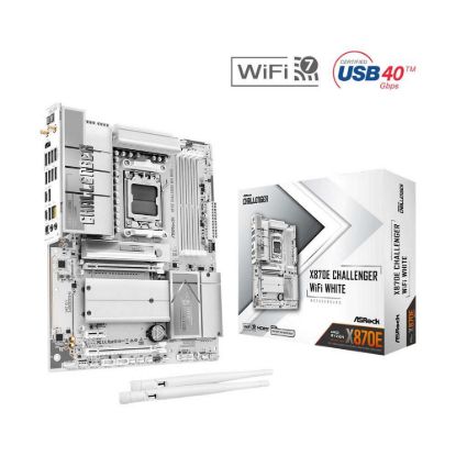 Obrázek ASRock MB Sc AM5 X870E Challenger WiFi WHITE, AMD X870E, 4xDDR5, 1xHDMI, 2xUSB4, WiFi