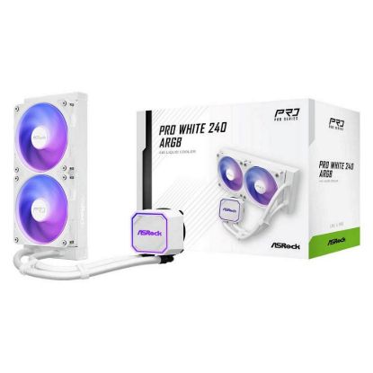 Obrázek ASROCK Vodní chladič Pro White 240 ARGB, 2 x 120mm, LGA1851, AM5, bílá