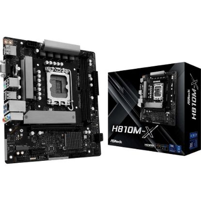 Obrázek ASRock MB Sc LGA1851 H810M- X, Intel H810, 2xDDR5, 1xDP, 1xHDMI, 1xVGA, mATX
