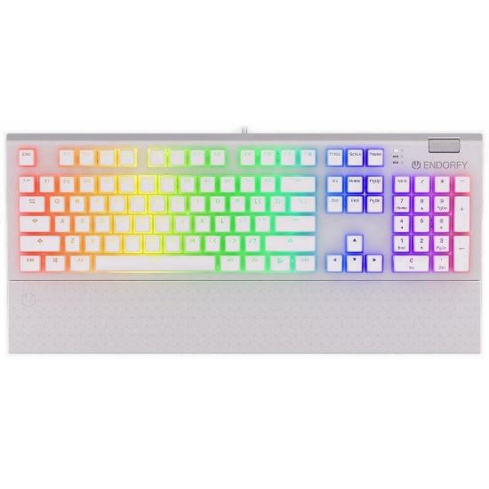 Obrázek ENDORFY Klávesnice Omnis Pudding Onyx White Blue, Mechanická, USB, ARGB, bílá