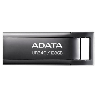 Obrázek ADATA Flash Disk 128 GB UR340, USB 3.2 Dash Drive, kov lesklá černá