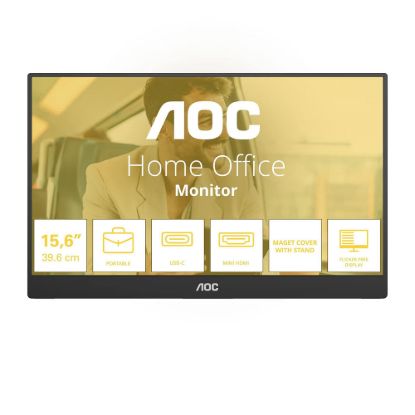 Obrázek AOC MT IPS LCD WLED 15, 6" 16T20E2 - IPS panel, 1920 x 1080, 2x USB- C, Mini HDMI, Repro, Přenosný