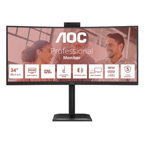 Obrázek AOC MT VA 34" CU34E4CW - VA panel, 3440 x 1440, 120 Hz, HDMI, DP, USB- C, posk obal