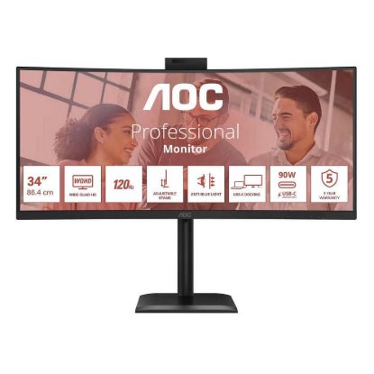 Obrázek AOC MT VA 34" CU34E4CW - VA panel, 3440 x 1440, 120 Hz, HDMI, DP, USB- C