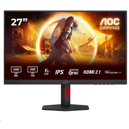 Obrázek AOC MT 27" U27G4R - IPS, 1920 x 1080/ 3840 x 2160, 360/ 160 Hz, 1 ms, 400cd, 2xHDMI, DP, USB Hub, Pivot