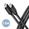 Obrázek AXAGON BUCM3- CM15AB, SPEED kabel USB- C <- > USB- C, 1.5m, USB 3.2 Gen 1, PD 60 W 3A, ALU, oplet, černý