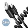 Obrázek AXAGON BUCM- AM10 TB, TWISTER kabel USB- C <- > USB- A, 0.6m, USB 2.0, 3A, ALU, tpe, černý