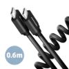 Obrázek AXAGON BUCM- CM10 TB, TWISTER kabel USB- C <- > USB- C, 0.6m, USB 2.0, PD 60 W 3A, ALU, tpe, černý