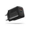 Obrázek AXAGON ACU- PQ30, Sil nabíječka do sítě 30 W, 2x port (USB- A + USB- C), PD3.0/ PPS/ QC4+/ SFC/ AFC/ Apple, černá