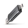 Obrázek AXAGON CRE- DAC, USB- C + USB- A, 5 Gbps - MINI čtečka karet, 2- slot & lun SD/ microSD, podpora UHS- I