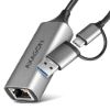 Obrázek AXAGON ADE- TXCA, USB- C + USB- A 3.2 Gen 1 - Gigabit Ethernet síťová karta, Asix AX88179, auto instal