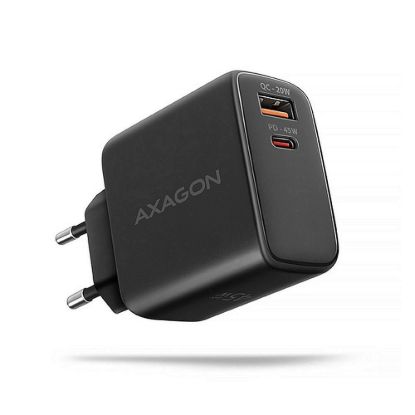 Obrázek AXAGON ACU- PQ45 GaN nabíječka do sítě 45 W, 2x port (USB- A + USB- C), PD3.0/ PPS/ QC4+/ SFC 2.0/ AFC/ Apple