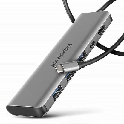 Obrázek AXAGON HMC- 5H, USB 5Gbps hub, 3x USB- A, HDMI 4k/ 30 Hz, PD 100 W, kabel USB- C 100cm