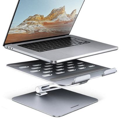Obrázek AXAGON STND- LQ hliníkový HQ stojan na notebook 10"- 17.3" nastavitelná výška a úhel, šedý