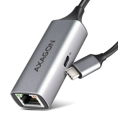 Obrázek AXAGON ADE- TXPD, USB- C 3.2 Gen 1 - Gigabit Ethernet síťová karta, Asix AX88179, PD 100 W, auto instal