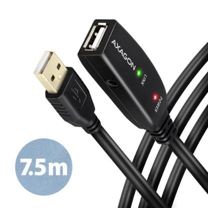 Obrázek AXAGON ADR- 207, USB 2.0 A- M - > A- F aktivní prodlužovací / repeater kabel, 7.5m
