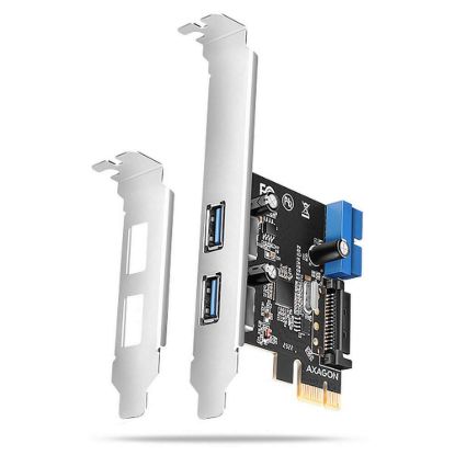 Obrázek AXAGON PCEU- 232RS, PCIe řadič, 2+2x USB 5Gbps port, SATA napájení, Renesas PD720201, SP & LP
