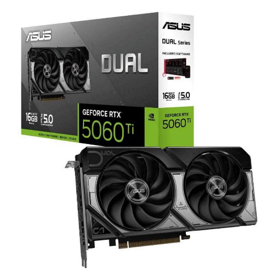 Obrázek ASUS VGA NVIDIA GeForce RTX 5060 Ti DUAL 16G, 16 GB GDDR7, 3xDP, 1xHDMI