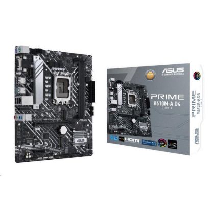 Obrázek ASUS MB Sc LGA1700 PRIME H610M- A DDR4- CSM, Intel H610, 2xDDR4, 1xDP, 1xHDMI, 1xVGA, mATX