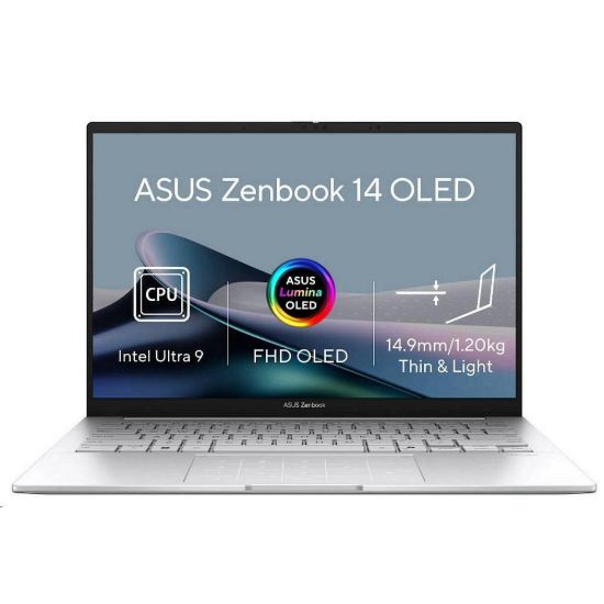 Obrázek ASUS NTB Zenbook 14 (UX3405CA- OLED233X), Ultra 9- 285H, 14" 1920 x 1200, 32 GB, 1 TB SSD, Intel Arc, W11Pro, Silver