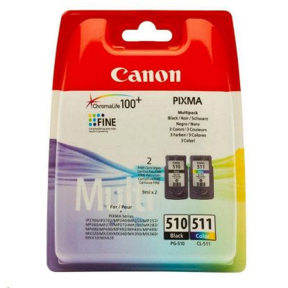 Obrázek Canon CARTRIDGE PG- 510/ CL- 511 PVP pro PIXMA iP2700, MP230, 240, 250, 260, MP49x, MX320, 330 (220 str.)
