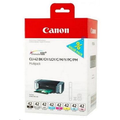 Obrázek Canon CARTRIDGE CLI- 42 BK/ GY/ LGY/ C/ PC/ M/ PM/ Y MULTI- PACK 8ks pro PIXMA PRO- 100, PRO- 100S