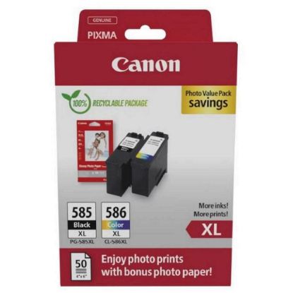 Obrázek Canon Cartridge PG- 585XL/ CL- 586XL černá/ barevná + Canon PAPÍR GP- 501 4 x 6 50