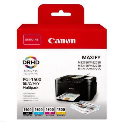Obrázek Canon CARTRIDGE PGI- 1500 BK/ C/ M/ Y MULTI- PACK pro MAXIFY MB2050, MB215x, MB2350, MB275x (300 str.)