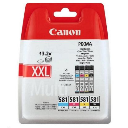 Obrázek Canon CARTRIDGE CLI- 581XXL C/ M/ Y/ BK MultiPack pro PIXMA TS615x, TS625x, TS635x, TS815x, TS825x, TS8350 (600 str.)