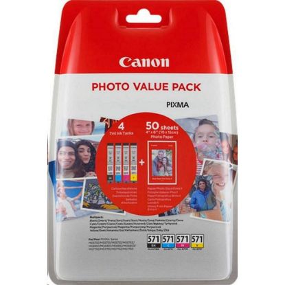 Obrázek CANON CARTRIDGE CLI- 571 C/ M/ Y/ BK MULTI- PACK pro PIXMA MG575x, MG685x, MG775x, TS505x, TS605x, TS805x, TS905x…