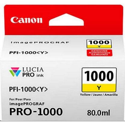 Obrázek Canon CARTRIDGE PFI- 1000Y žlutá pro ImagePROGRAF PRO- 1000 (329 str.)