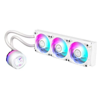 Obrázek GIGABYTE vodní chladič AORUS WATERFORCE X II 360I, 3x 120mm, ARGB, LCD Displej, LGA1851, AM5, Bílá