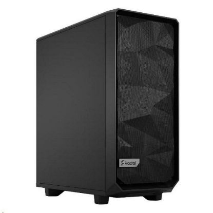 Obrázek FRACTAL DESIGN skříň Meshify 2 Compact Black Solid, USB 3.1 Type- C, 2x USB 3.0, bez zdroje, mATX